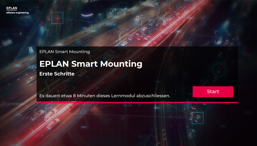Startbildschirm eLearning Eplan Smart Mounting