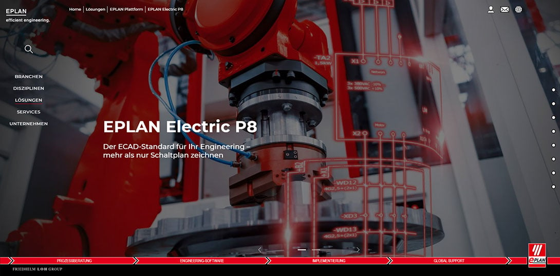 Eplan neue Website - EPLAN Electric P8 Produktseite